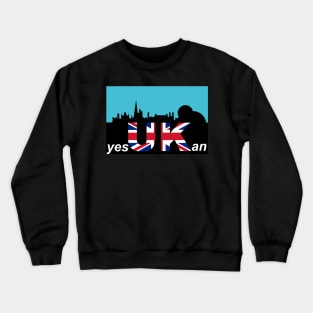 UK, flag, London cityscape Crewneck Sweatshirt